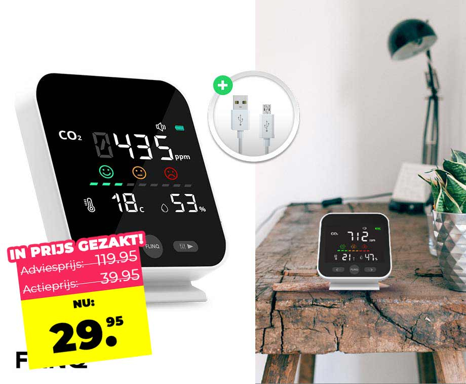 FlinQ Draadloze CO2 Meter – Monitort De Luchtkwaliteit! … post thumbnail image