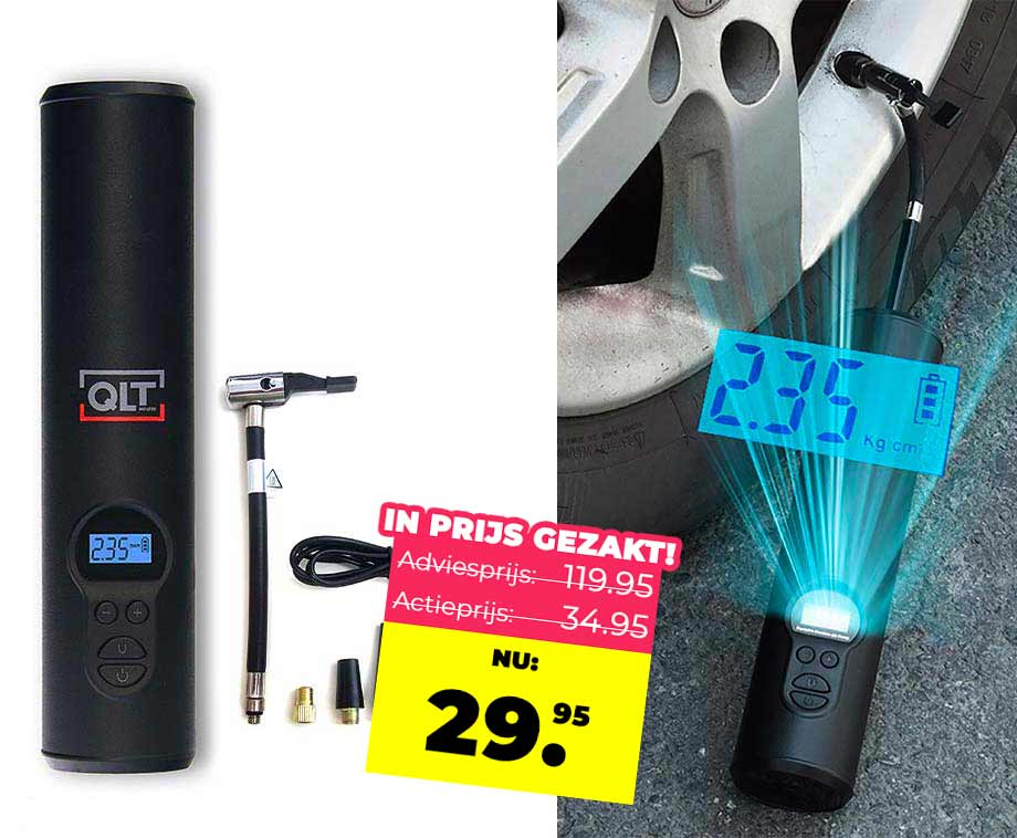 QLT Oplaadbare Luchtcompressor – Voor Auto, Fietsen, Motor En Meer! … post thumbnail image